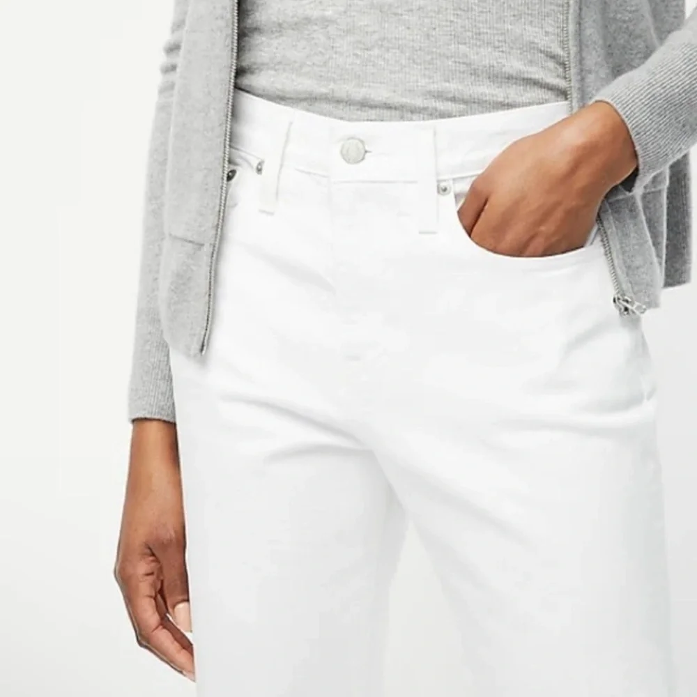 NWT J. Crew Slouchy Boyfriend Jean White 26 Petite